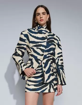 Topshop co-ord zebra tailored mini skirt in zebra