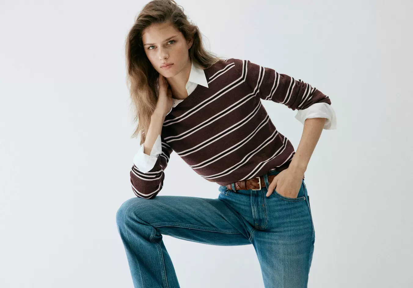 Striped knit jumper
