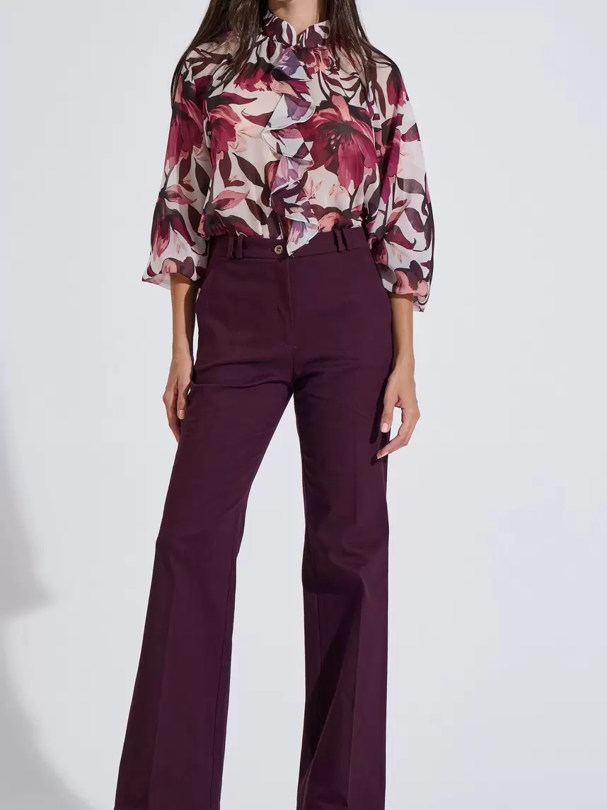 Cotton Flared Trousers