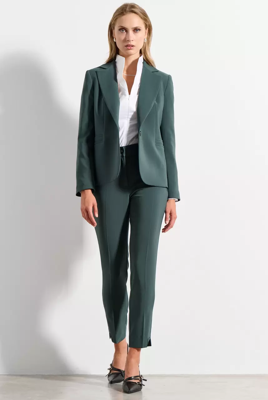 High-waisted cigarette trousers