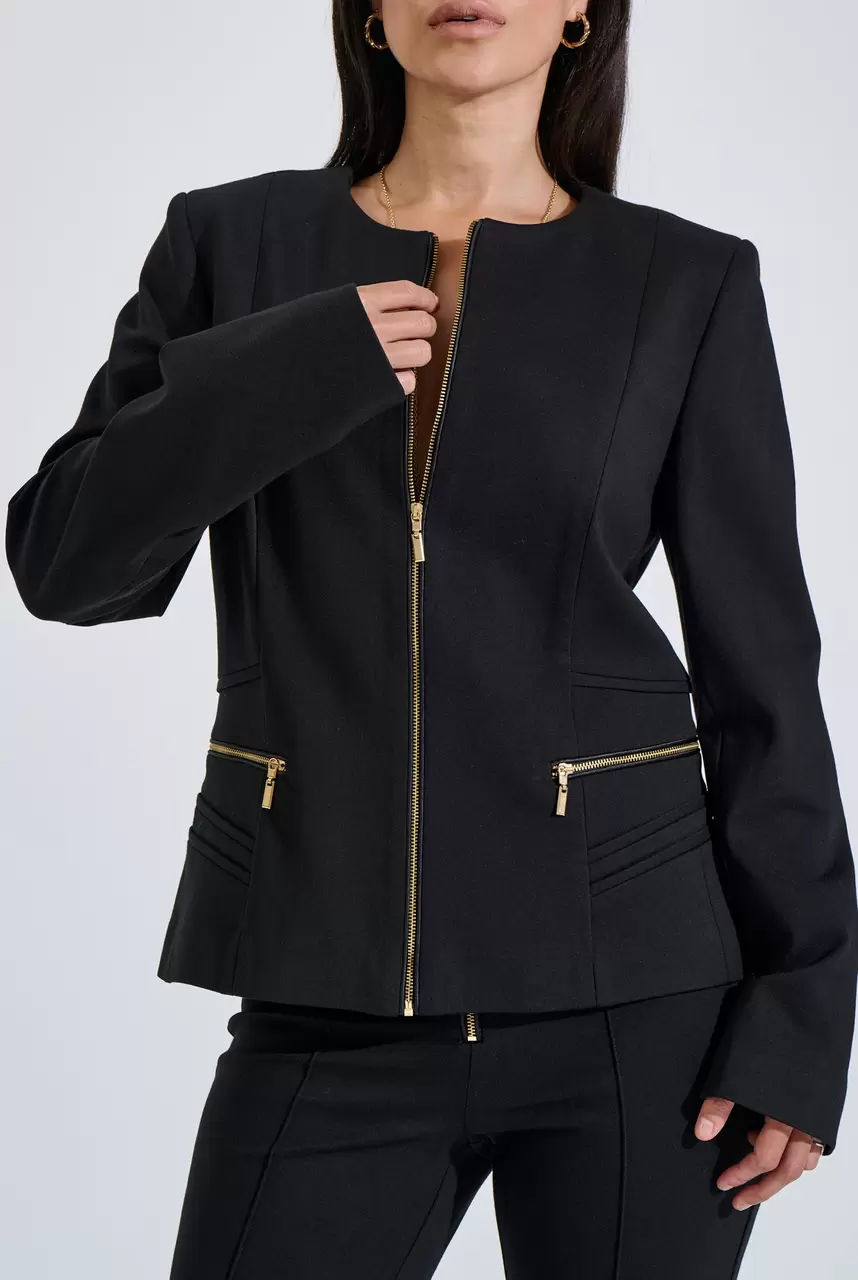 Fitted jacket with zip