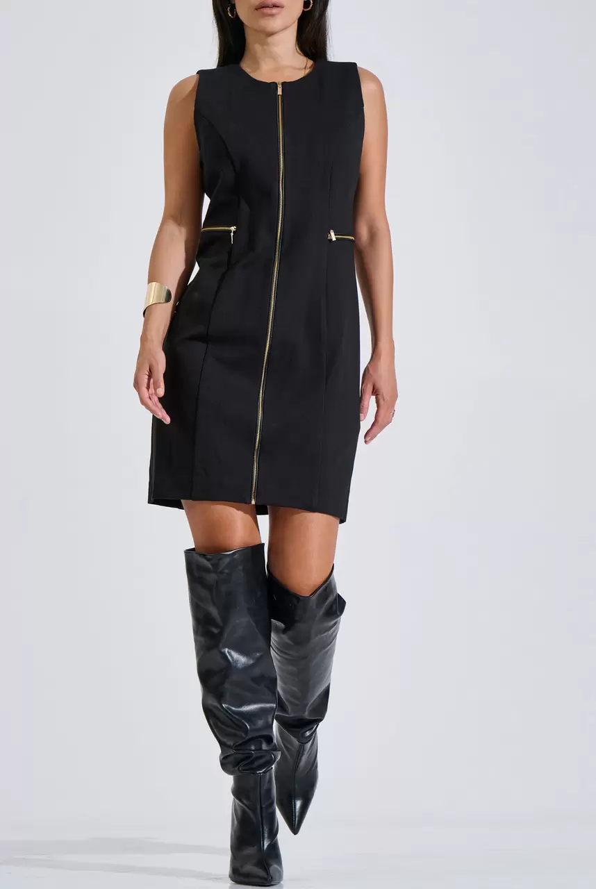 Sleeveless Dress with Zip