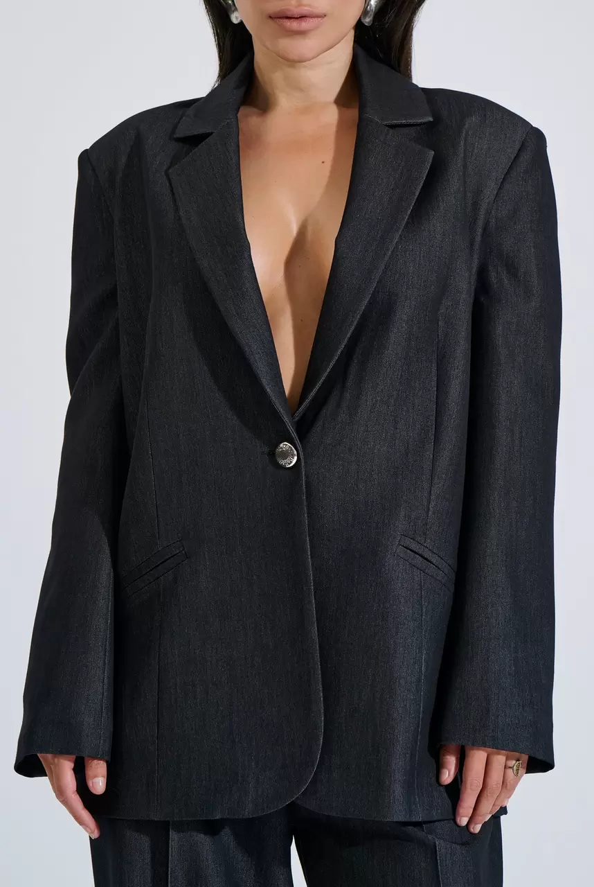 Single-Button Blazer with Lapels