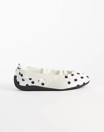 Puma Speedcat polka dot ballet flats in white