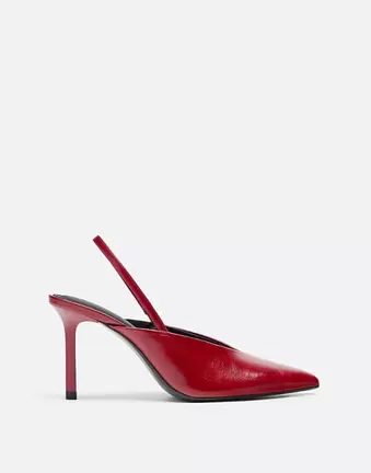 Stradivarius V-neck slingback stiletto heels in red