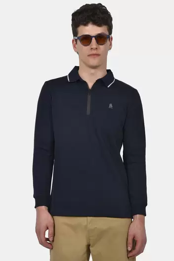Ανδρική Half Zip Μπλούζα Polo Normal Fit – Άνετη & Ευχάριστη Αίσθηση - ΜΠΛΕ Ανδρική Half Zip Μπλούζα Polo Normal Fit – Άνετη & Ευχάριστη Αίσθηση - ΜΠΛΕ