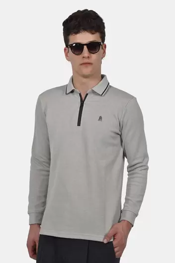 Ανδρική Half Zip Μπλούζα Polo Normal Fit – Άνετη & Ευχάριστη Αίσθηση - ΓΚΡΙ ΑΝΟΙΧΤΟ Ανδρική Half Zip Μπλούζα Polo Normal Fit – Άνετη & Ευχάριστη Αίσθηση - ΓΚΡΙ ΑΝΟΙΧΤΟ
