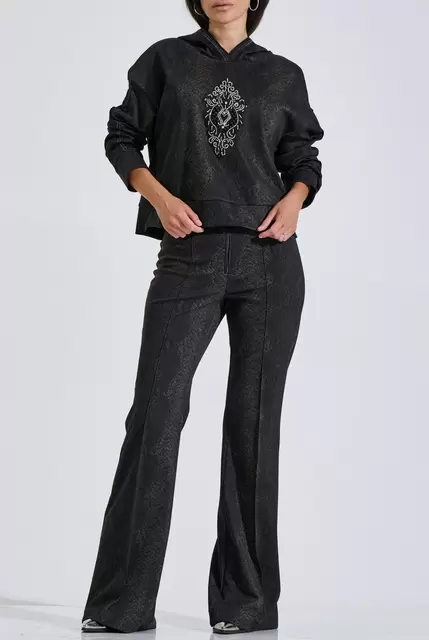 Animal print flared trousers