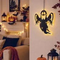 Κρεμαστό Halloween Μεταλλικό Φάντασμα με LED 22x23cm