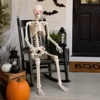 Halloween Διακοσμητικός Σκελετός με Φως LED Μάτια 90cm
