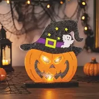Halloween Επιτραπέζιο Αφρώδες Διακοσμητικό Κολοκύθα με Φως 29x4x30cm