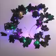Γιρλάντα Halloween Μαύρα Φύλλα με Χρωματιστό Led - 2m