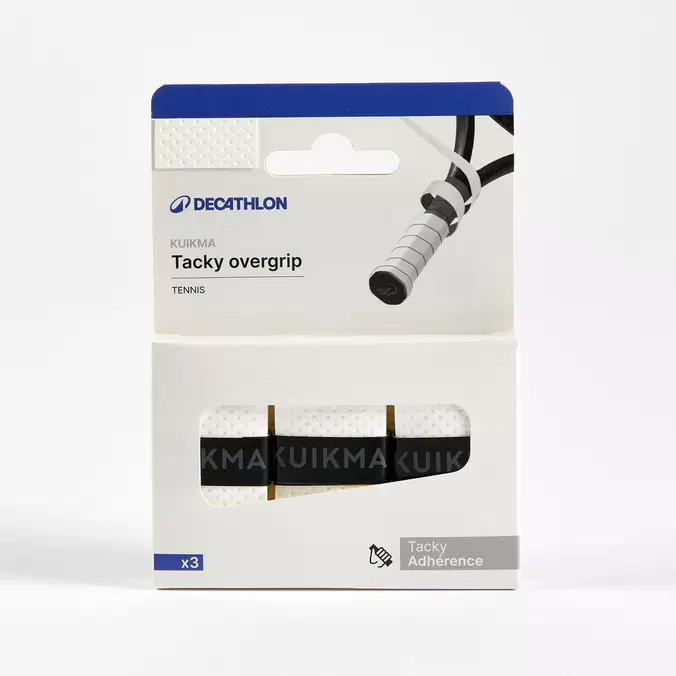 Overgrip τένις με μεγάλη πρόσφυση, συσκευασία 3 τμχ - Λευκό