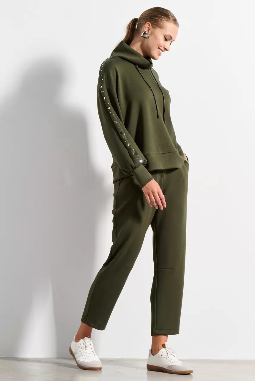 High-waisted sweatshirt trousers