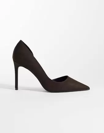 Mango heeled court shoe in brown