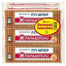Παπαδοπούλου Πτι Μπέρ Μπισκότα 6x225gr