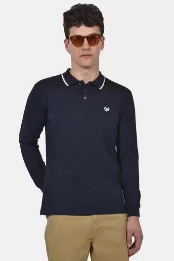 Ανδρική Μακρυμάνικη Μπλούζα Polo 100% Βαμβάκι Normal Fit Με Γιακά Με Κουμπιά & Κεντημένο Σήμα - ΜΠΛΕ                                                                Ανδρική Μακρυμάνικη Μπλούζα Polo 100% Βαμβάκι Normal Fit Με Γιακά Με Κουμπιά & Κεντημένο Σή
