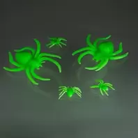 Διακοσμητικές Halloween Αράχνες Glow in the Dark Διάφορα Μεγέθη - 4 τμχ.