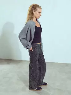 Τζιν wide leg λεοπάρ