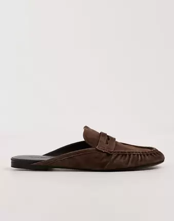 Vagabond Shoemakers Aleya suede ruched loafer mules in coffee