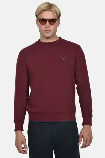Ανδρικό Φούτερ Χωρίς Κουκούλα Normal Fit Με Layered Λεπτομέρεια Για Μοντέρνα Φθινοπωρινή Εμφάνιση - ΜΠΟΡΝΤΟ                                                                Ανδρικό Φούτερ Χωρίς Κουκούλα Normal Fit Με Layered Λεπτομέρεια Για Μοντέρνα Φθινοπω
