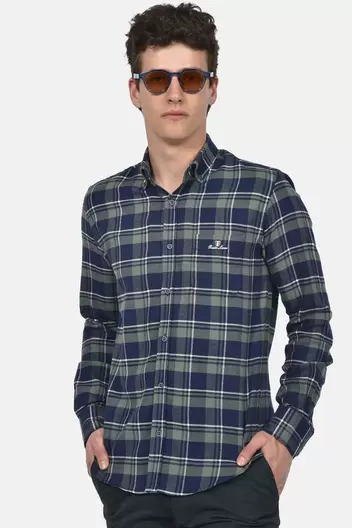 Ανδρικό Καρό Πουκάμισο 100% Βαμβάκι Normal Fit Με Γιακά Button Down Για Άνετο Casual Look - ΛΑΔΙ Ανδρικό Καρό Πουκάμισο 100% Βαμβάκι Normal Fit Με Γιακά Button Down Για Άνετο Casual Look - ΛΑΔ