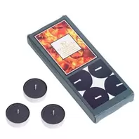 Κεριά Ρεσώ Αρωματικά Μαύρα Κεχριμπάρι Ø3.5x1.5cm - 10 τμχ.