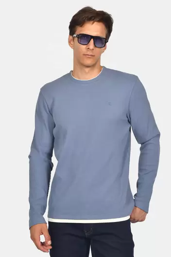 Ανδρικό Πουλόβερ Normal Fit Με Στρογγυλή Λαιμόκοψη & Κεντημένο Σήμα - ΠΕΤΡΟΛ                                                                Ανδρικό Πουλόβερ Normal Fit Με Στρογγυλή Λαιμόκοψη & Κεντημένο Σήμα - ΠΕΤΡΟΛ