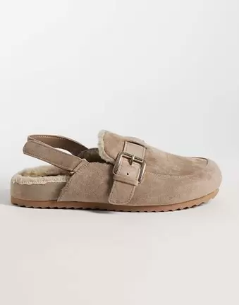 New Look fur lined mule in beige