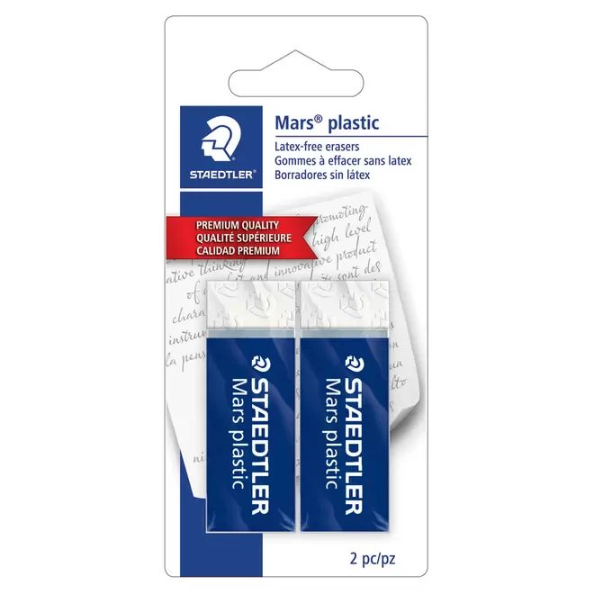 Staedtler Mars Plastic Premium Eraser - White - 2 Pack