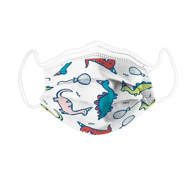 Orange River Kids 3 Layers Disposable Face Mask - Dino Balloon Design - 10 Pack