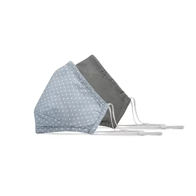 Bondstreet Non-Medical 3-Ply Cotton Masks + 1 Filter - Grey Dot