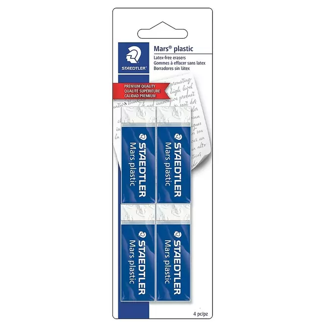 Staedtler Plastic Eraser - 4 Pack