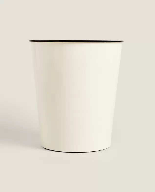 ENAMELED BATHROOM WASTEPAPER BASKET