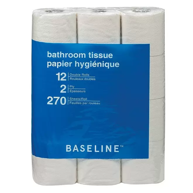 Baseline Bathroom Tissue - Double Roll - 12 Pack