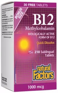 Vitamin B12 Methylcobalamin1000 mcg210 Sublingual Tablets
