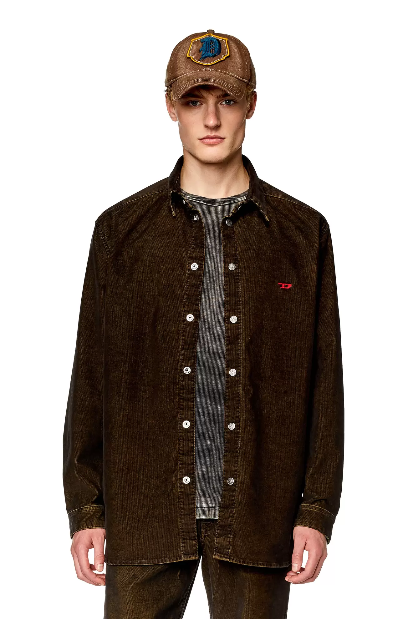 Shirt in iridescent corduroy