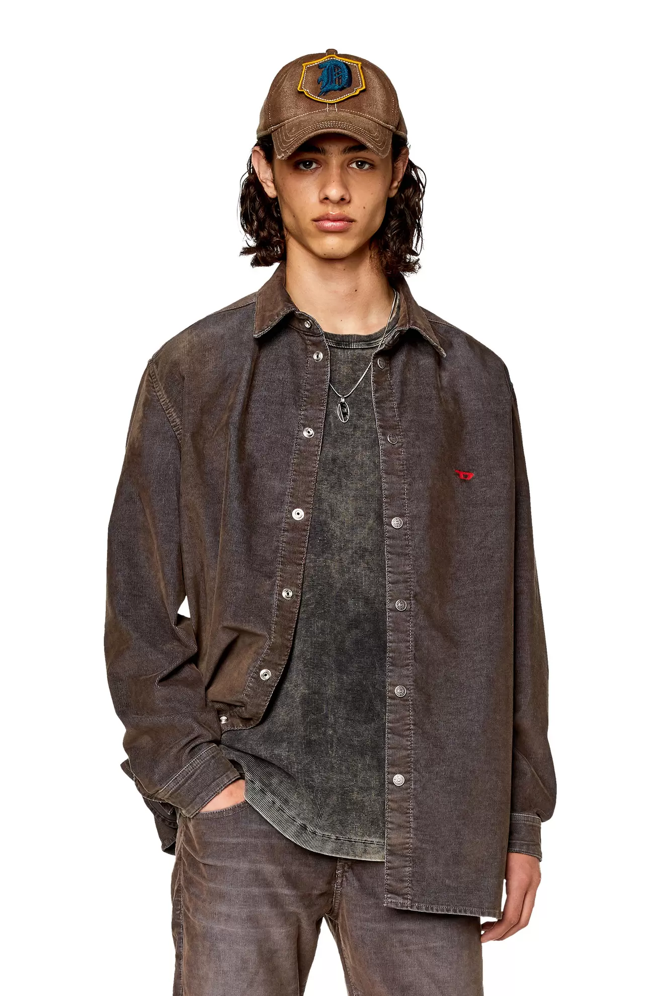 Shirt in iridescent corduroy
