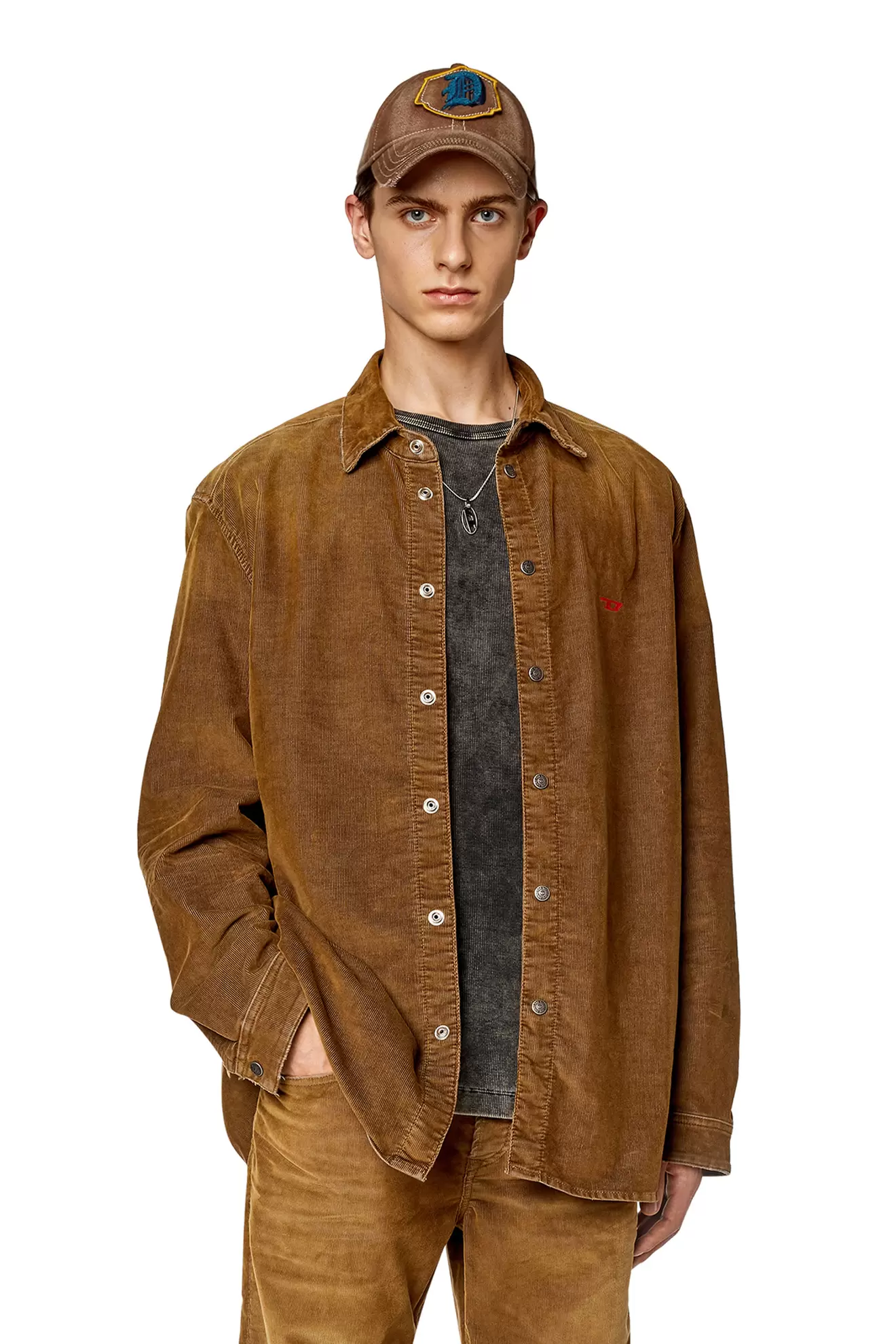 Shirt in iridescent corduroy