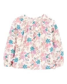 Toddler Floral Woven Long-Sleeve Fa...