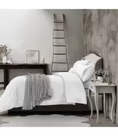 LAUREN TAYLOR HOTEL PLEATED 320TC COTTON/TENCEL DUVET COVER SET