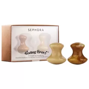 Feeling Groovy Yellow Jade Eye Massager Set