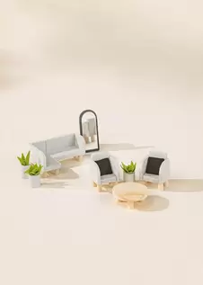 Coco Village Wooden Doll House Living Room Furniture (10pcs)