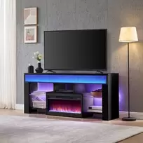Neo Fireplace TV Console w/62" Sound Bar - Black