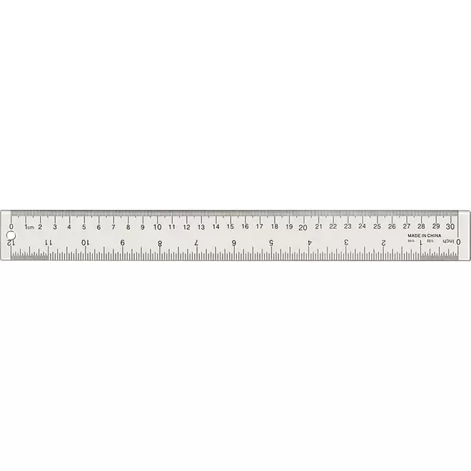 Staples Acrylic Ruler - 12"/30cm - Clear