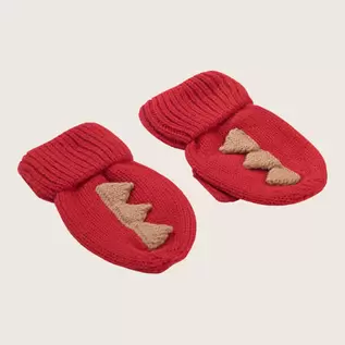 Rise Little Earthling Knit Dino Mitts - Red