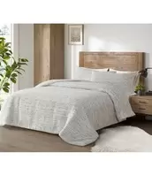 LAUREN TAYLOR PINA JACQUARD 3pc DUVET COVER SET WHITE