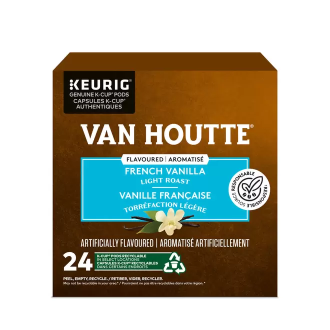 Van Houtte French Vanilla - Light Roast - K-Cup Coffee Pods - 24 Pack