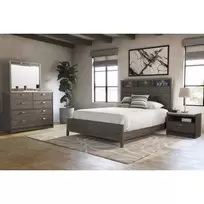 Queen Evolution Bed w/9.5" Tight Top Extra Firm Mattress & Dresser, Mirror, Nightstand