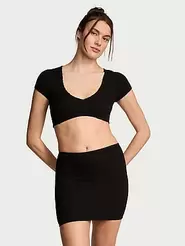 Crinkle Swim Cover-Up Skirt